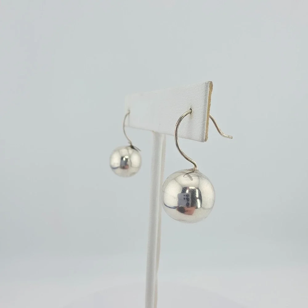 New! SEED & SAGE Earrings 925 Sterling Silver Drop Dangle Ball Minimalist